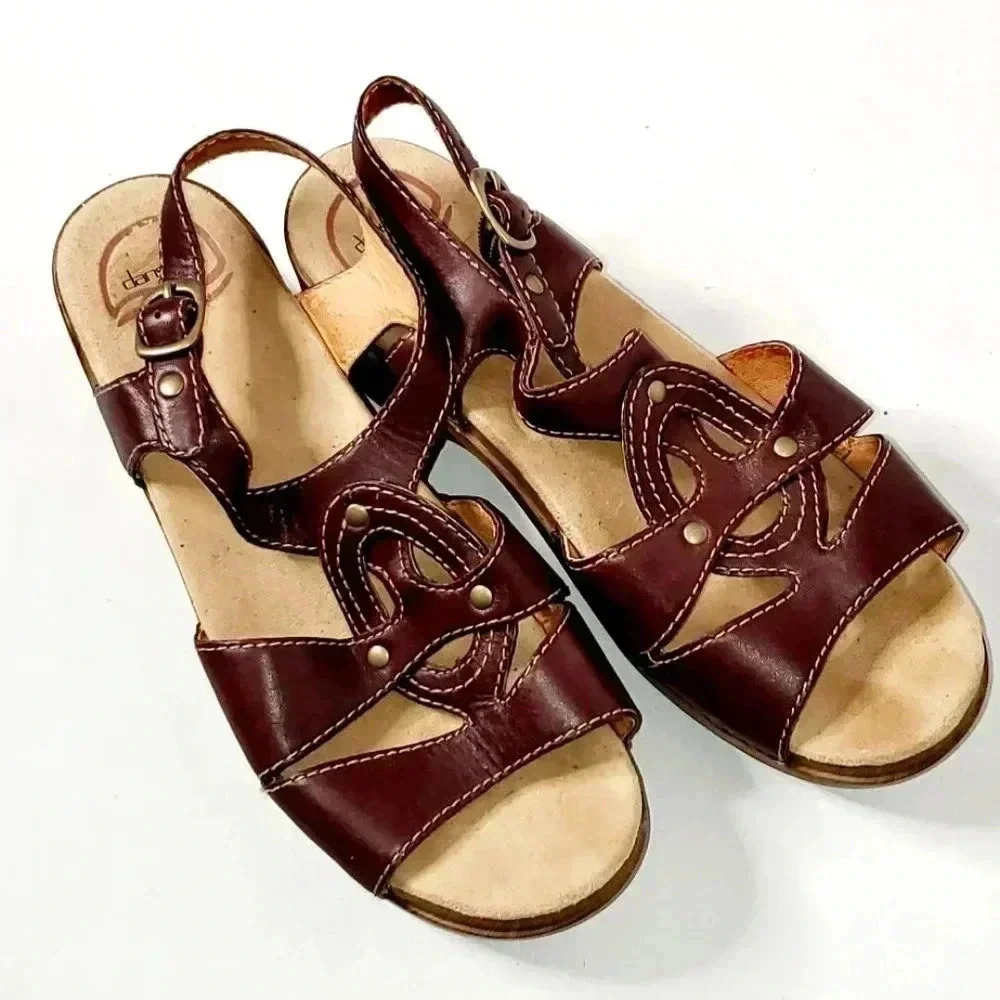Strappy Open Toe Sandals By Dansko - Women's Comfort Summer BrownShoe 10/10.5 US